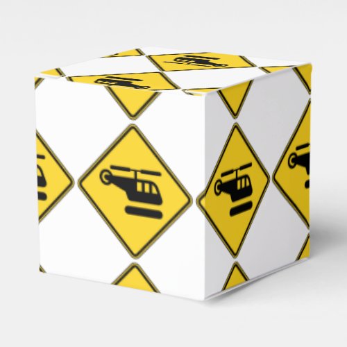 Caution Helicopter Sign Favor Boxes