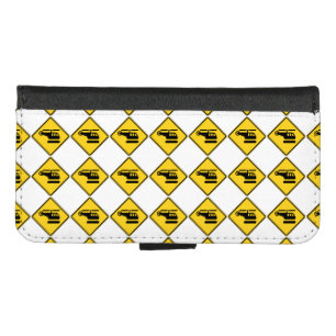 Caution Helicopter Sign iPhone 8/7 Wallet Case