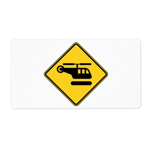 Caution Helicopter Sign Label