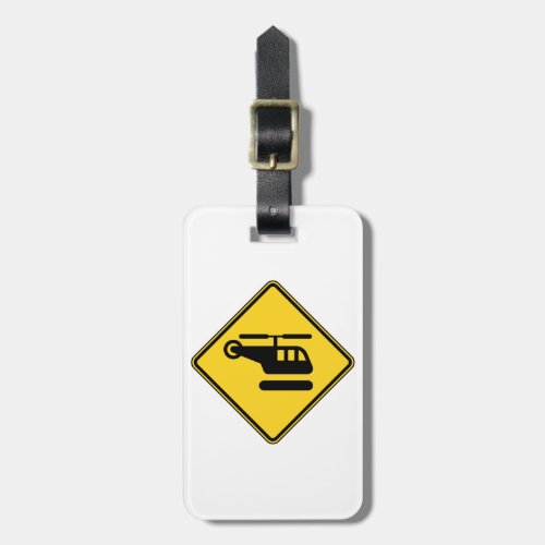Caution Helicopter Sign Luggage Tag