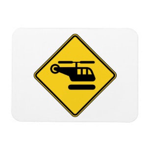 Caution Helicopter Sign Magnet
