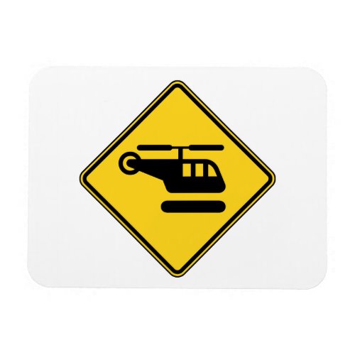 Caution Helicopter Sign Magnet