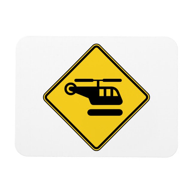 Caution Helicopter Sign Magnet (Horizontal)