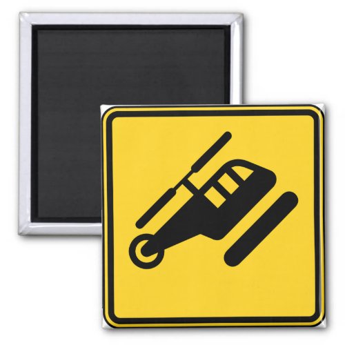 Caution Helicopter Sign Magnet