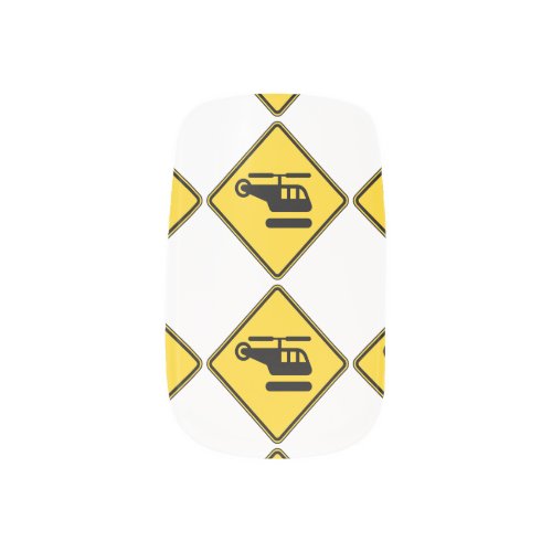 Caution Helicopter Sign Minx Nail Wraps