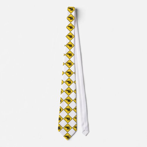 Caution Helicopter Sign Neck Tie