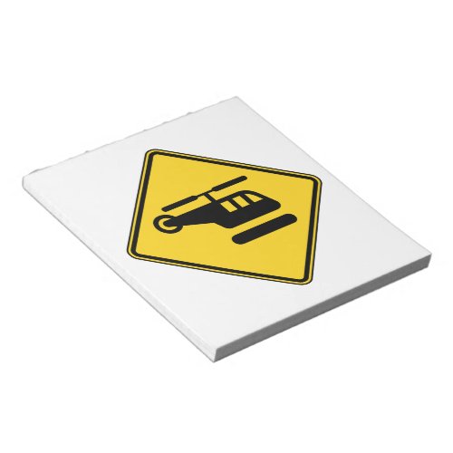 Caution Helicopter Sign Notepad