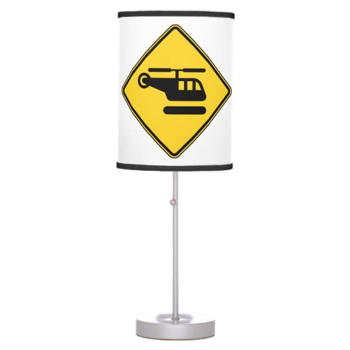 Caution Helicopter Sign Table Lamp