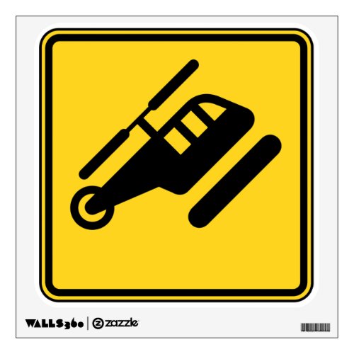 Caution Helicopter Sign Wall Decal