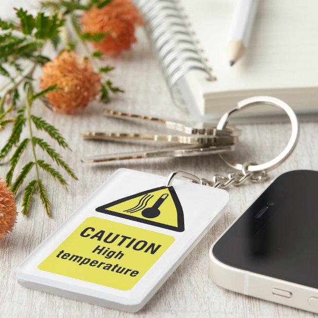 Caution High Temperature Warning Sign Keychain (Creator Uploaded)