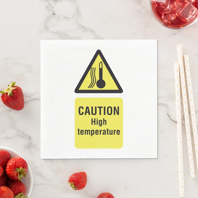 Caution High Temperature Warning Sign Napkins (Creator Uploaded)