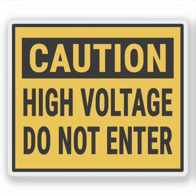 Caution High Voltage Do Not Enter Sticker (Front)