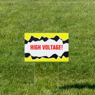 Caution High Voltage Sign or custom warning text