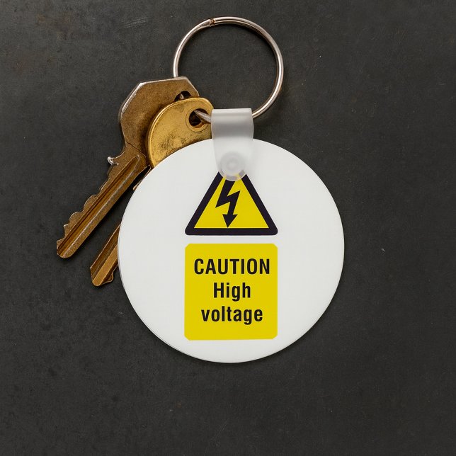 Caution High Voltage Warning Sign Keychain (Creator Uploaded)