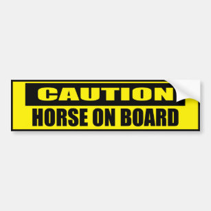 Caution Horse on Board Bumper Sticker