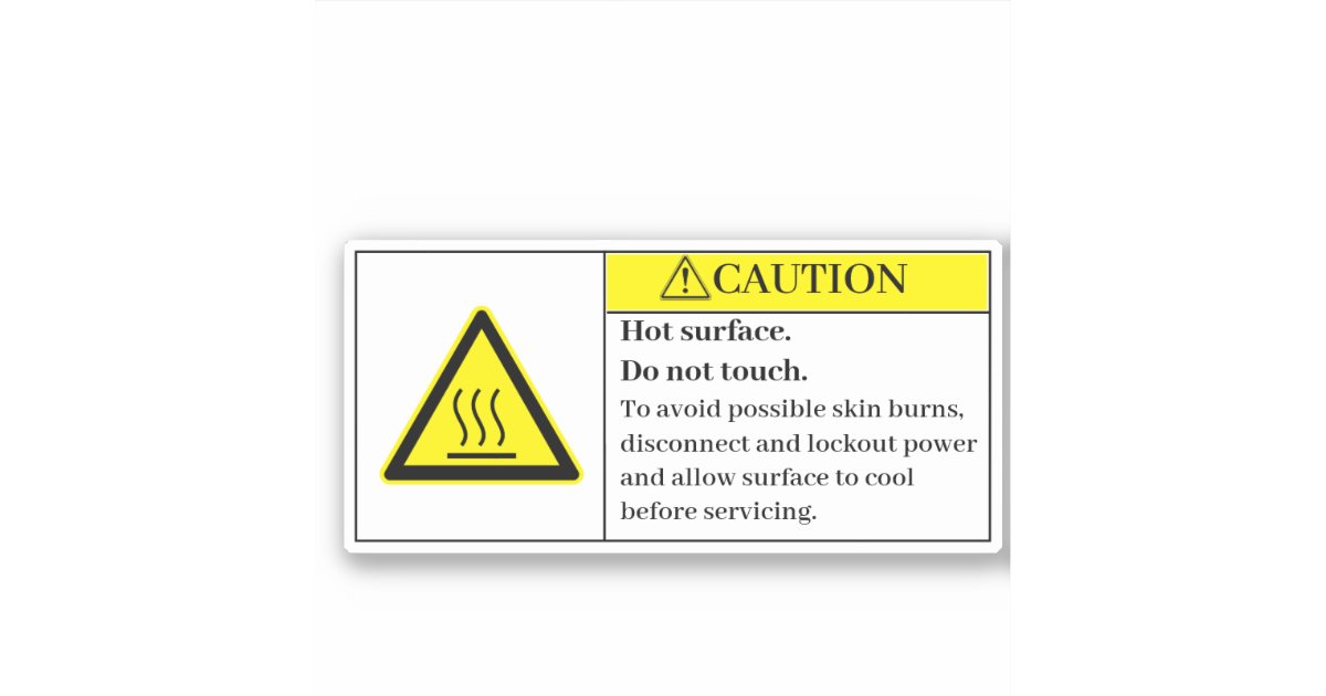 Caution Hot Surface Label | Zazzle