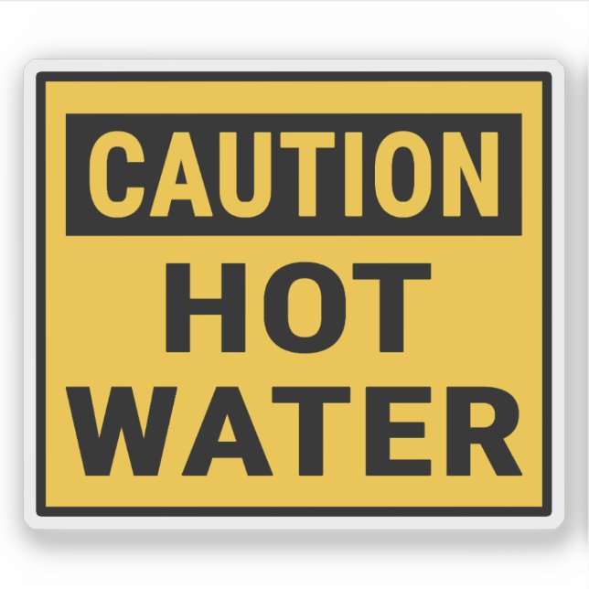 Caution Hot Water Sticker (Front)