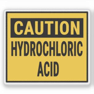 Caution Hydrochloric Acid Sticker