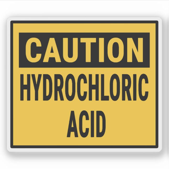 Caution Hydrochloric Acid Sticker (Front)