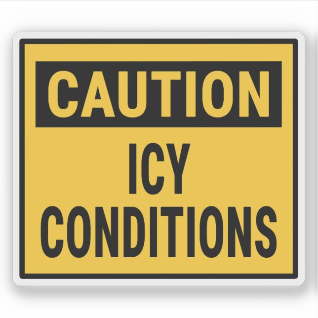 Caution Icy Conditions Sticker (Front)
