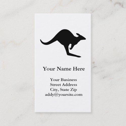 Caution Kangaroo Business Card Template