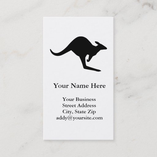 Customizable Caution Kangaroo Business Card Template
