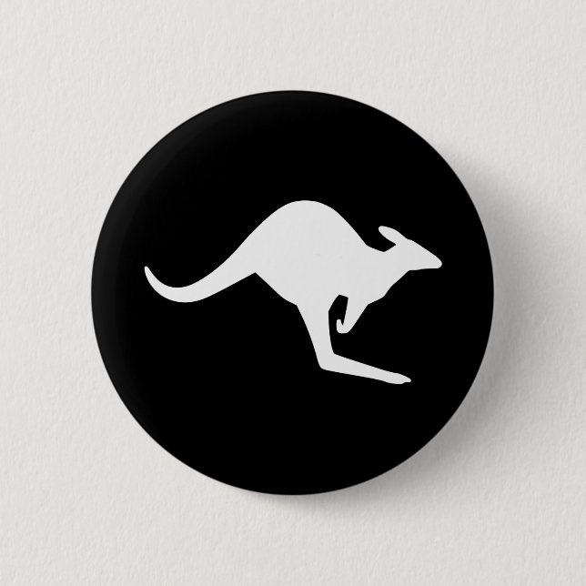 Caution Kangaroo Button (Front)