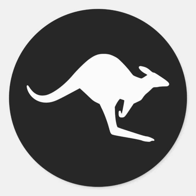 Caution Kangaroo Classic Round Sticker (Front)