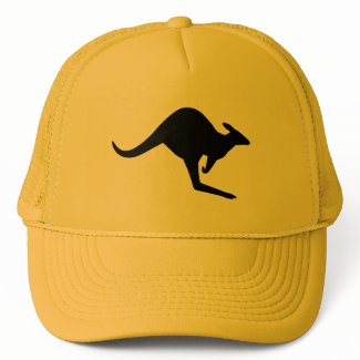 Yellow Gifts: Caution Kangaroo Yellow Hat from Zazzle