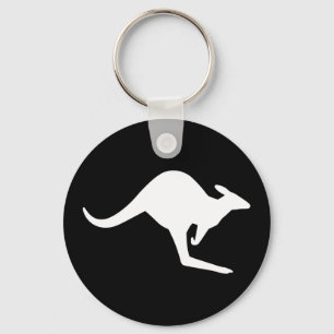 Caution Kangaroo Keychain