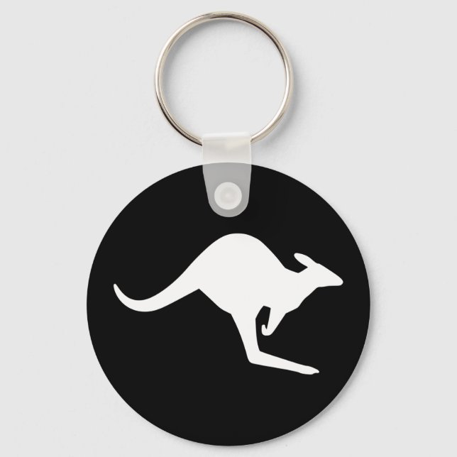 Caution Kangaroo Keychain (Front)