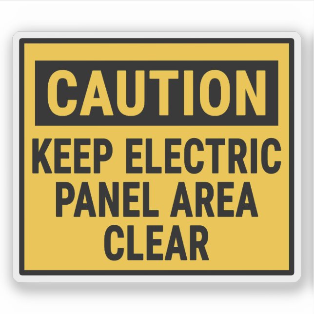 Caution Keep Electric Panel Area Clear Sticker (Front)