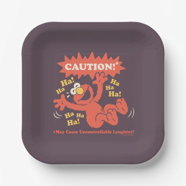 Caution Laughing Elmo Ahead Paper Plates (Front)