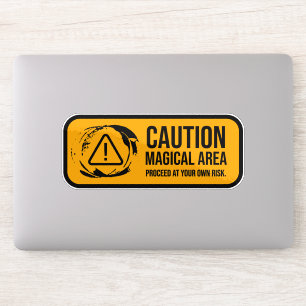 Caution Magical Area Road Sign Sticker