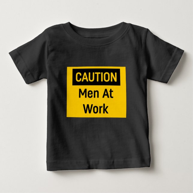 CAUTION Men at Work Baby T-Shirt (Front)