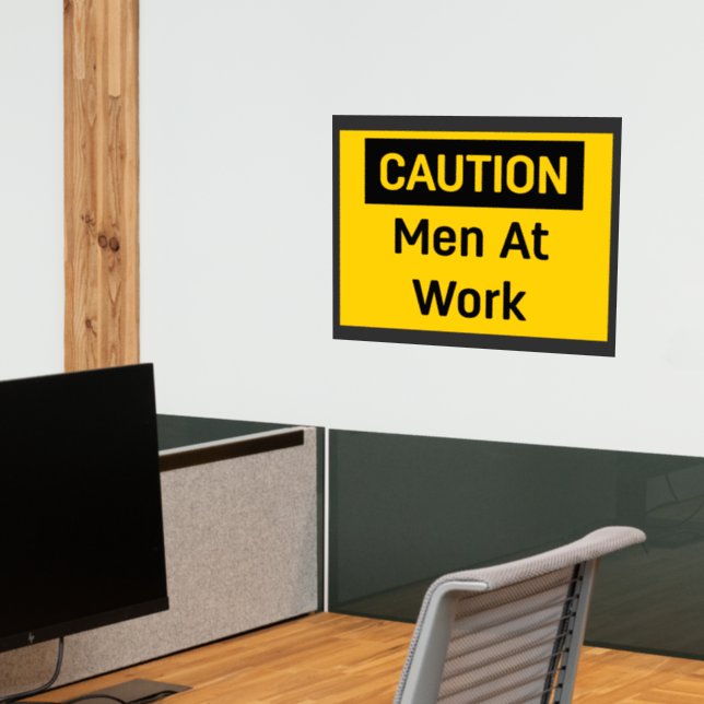 CAUTION Men at Work Construction Theme Wall Decal (Office 2)