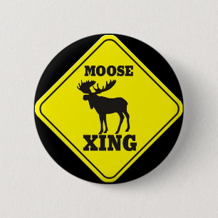 Caution- Moose Crossing Button