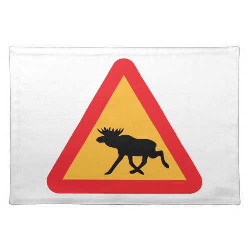 Caution Moose Swedish Traffic Sign Placemat