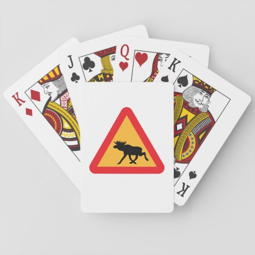 Caution Moose Swedish Traffic Sign Poker Cards