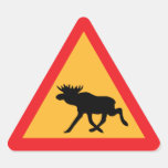 Caution Moose Swedish Traffic Sign Triangle Sticker