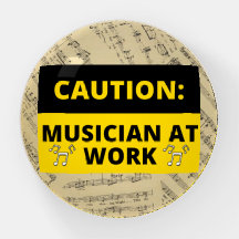 Caution Musician At Work Music Notes Funny