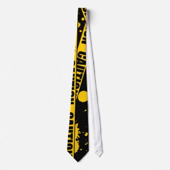 Caution! Neck Tie by Middlemind at Zazzle