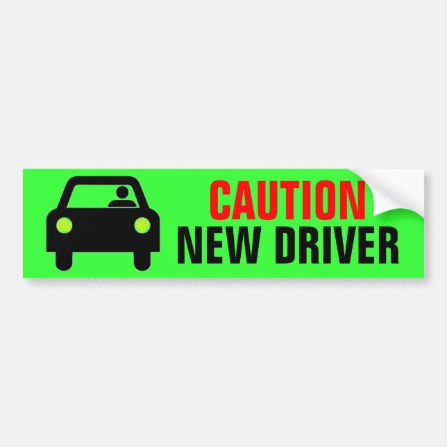 Caution New Driver Bumper Sticker (Front)