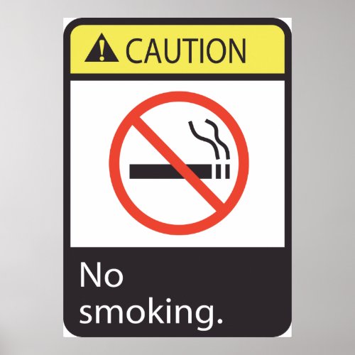 Caution No Smoking Sign