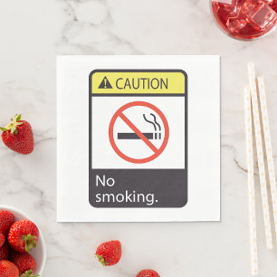 Caution No Smoking Sign Napkins
