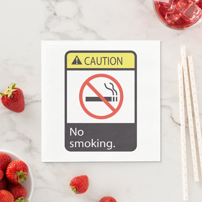 Caution No Smoking Sign Napkins (Creator Uploaded)