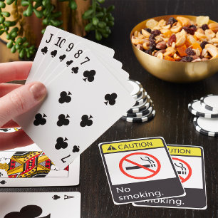Caution No Smoking Sign Poker Cards