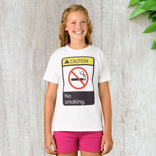 Caution No Smoking Sign T_Shirt