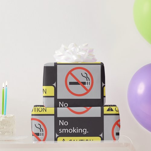 Caution No Smoking Sign Wrapping Paper