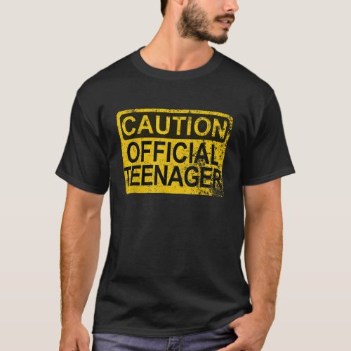 Caution Official Teenager 2010 13th Birthday Gift  T_Shirt
